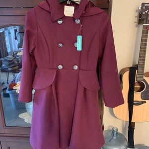 Copper Key Purple Military Pea Coat Girls Size 10/12